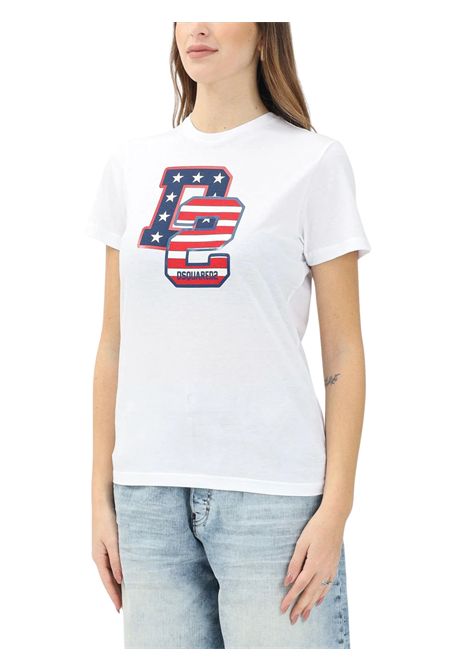 T-shirt unisex bianca in cotone DSQUARED2 | DQ2737/MABIANCO