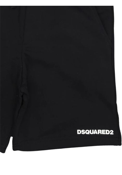 Black cotton Bermuda shorts for children DSQUARED2 | DQ2738/MANERO