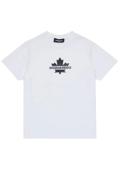 T-shirt bambino bianca in cotone DSQUARED2 | DQ2743/MABIANCO