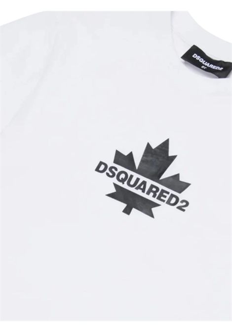 T-shirt bambino bianca in cotone DSQUARED2 | DQ2743/MABIANCO