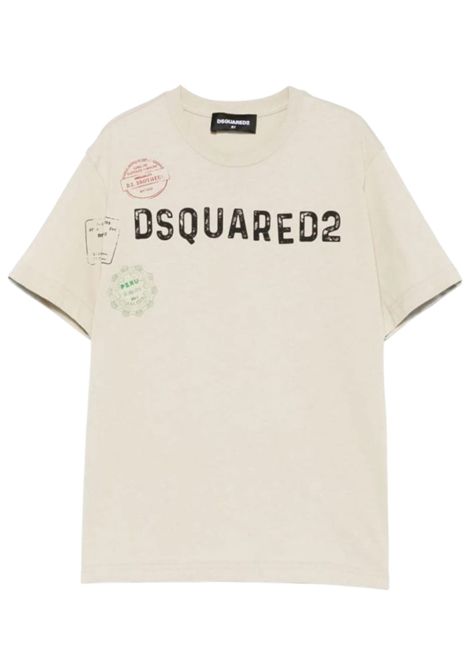 T-shirt unisex sabbia in cotone DSQUARED2 | DQ2753/MASABBIA