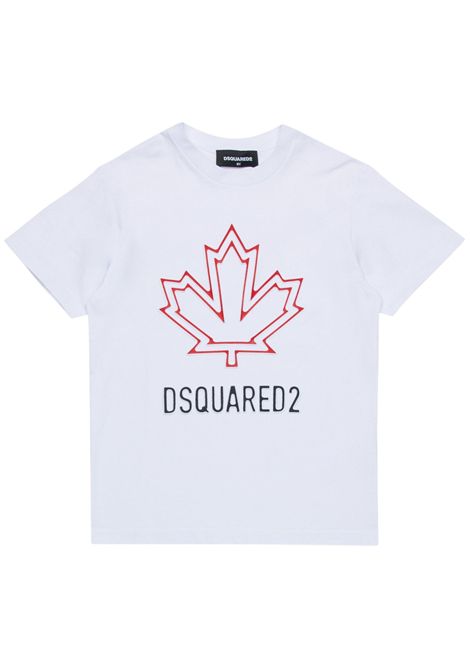 T-shirt bambino bianca in cotone DSQUARED2 | DQ2770/MABIANCO