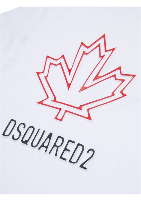 T-shirt bambino bianca in cotone DSQUARED2 | DQ2770/MABIANCO