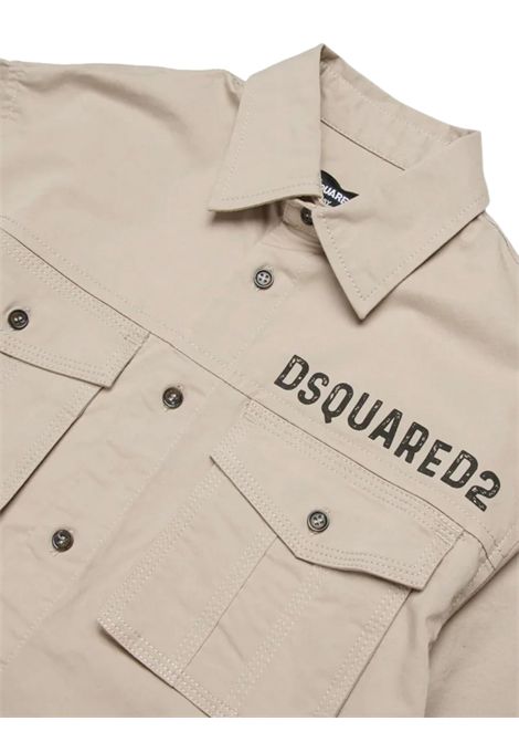 Camicia bambino sabbia in cotone DSQUARED2 | DQ2775/MASABBIA