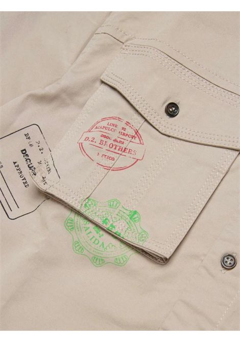 Camicia bambino sabbia in cotone DSQUARED2 | DQ2775/MASABBIA
