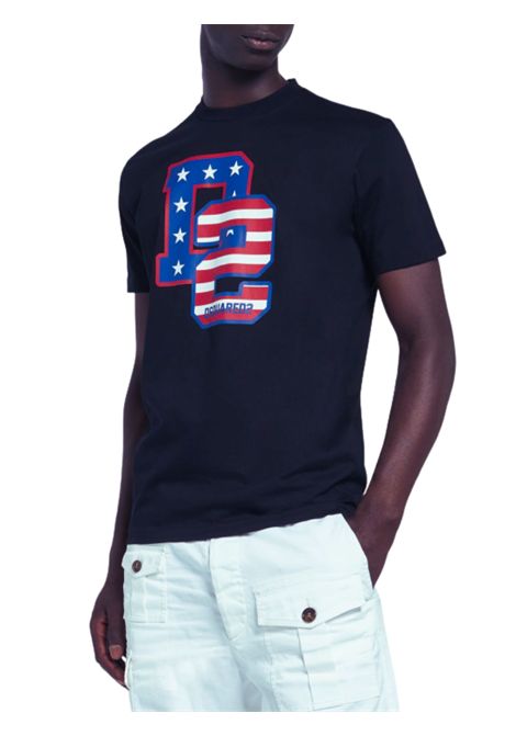 T-shirt neonato blu in cotone DSQUARED2 | DQ2854/MABLU