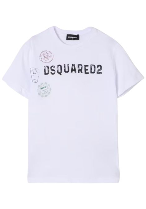 T-shirt neonato bianca in cotone DSQUARED2 | DQ2859/MABIANCO