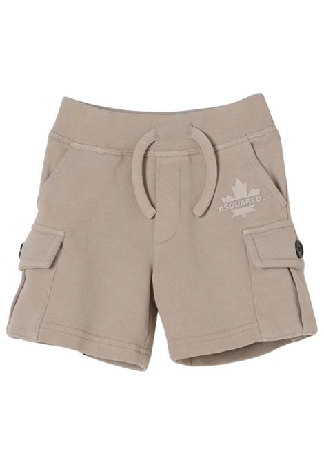 Sand-colored baby Bermuda shorts in cotton DSQUARED2 | DQ2872/MASABBIA