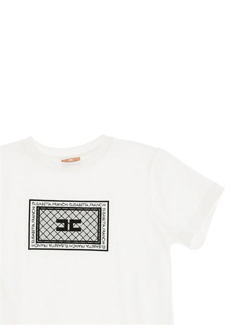T-shirt bambina panna in cotone ElISABETTA FRANCHI | EFTS1860/SUPANNA