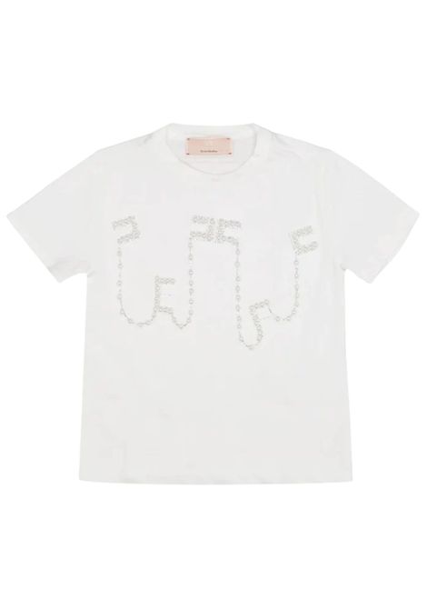 T-shirt bambina panna in cotone ElISABETTA FRANCHI | EFTS2020/SUPANNA
