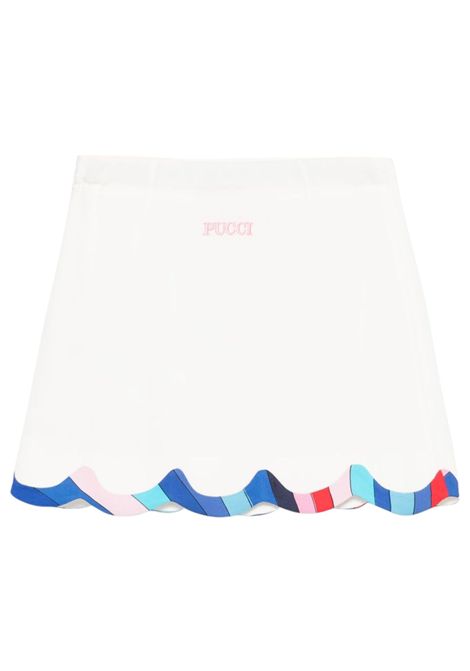 Gonna bambina bianca in viscosa Emilio Pucci | PW7A21/DELBIANCO