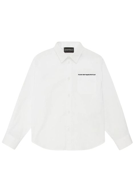 Camicia bambino bianca in cotone EMPORIO ARMANI | 6D4C31/MABIANCO