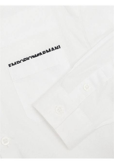 Camicia bambino bianca in cotone EMPORIO ARMANI | 6D4C31/MABIANCO