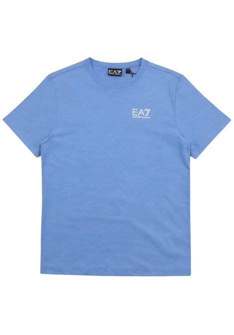 T-shirt bambino azzurra in cotone EMPORIO ARMANI | 7B000020AZZURRO