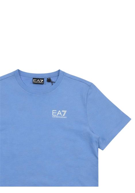 T-shirt bambino azzurra in cotone EMPORIO ARMANI | 7B000020AZZURRO