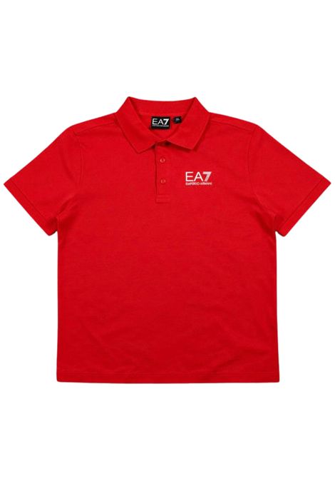 Polo bambino rossa in cotone EMPORIO ARMANI | 7B000022ROSSO