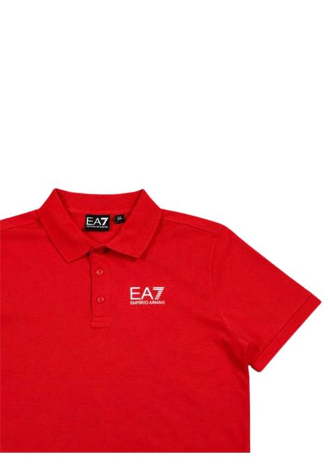 Polo bambino rossa in cotone EMPORIO ARMANI | 7B000022ROSSO