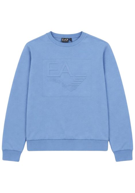 Felpa bambino azzurra in cotone EMPORIO ARMANI | 7B0000257AZZURRO