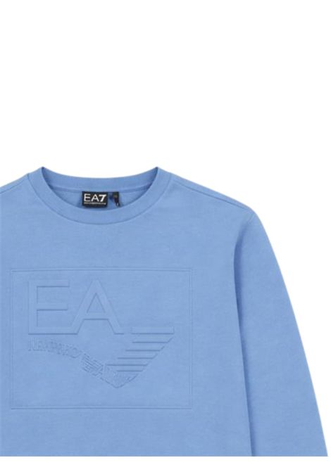 Felpa bambino azzurra in cotone EMPORIO ARMANI | 7B0000257AZZURRO