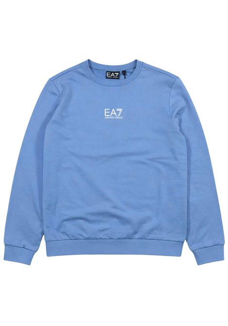 Felpa bambino azzurra in cotone EMPORIO ARMANI | 7B000025AZZURRO
