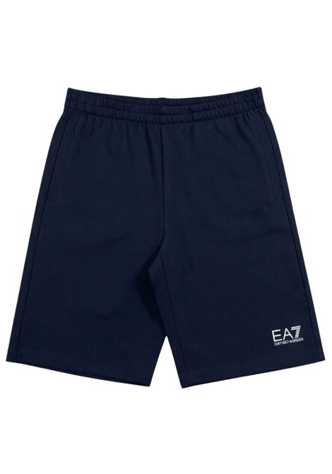 Bermuda bambino blu in cotone EMPORIO ARMANI | 7B000026BLU