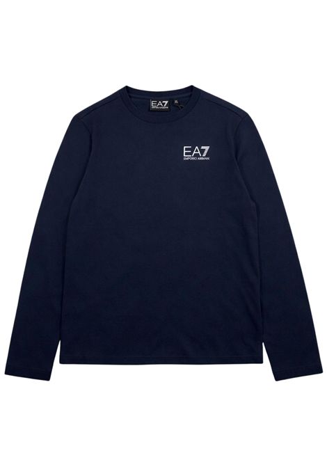 T-shirt bambino blu in cotone EMPORIO ARMANI | 7B00021BLU