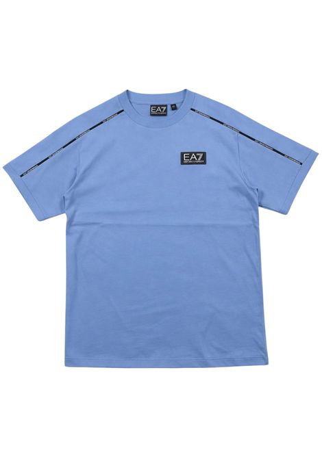 T-shirt bambino azzurra in cotone EMPORIO ARMANI | 7B000251AZZURRO