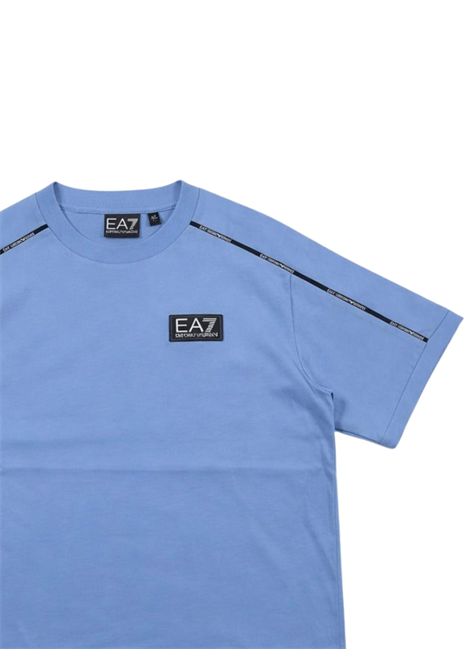 T-shirt bambino azzurra in cotone EMPORIO ARMANI | 7B000251AZZURRO
