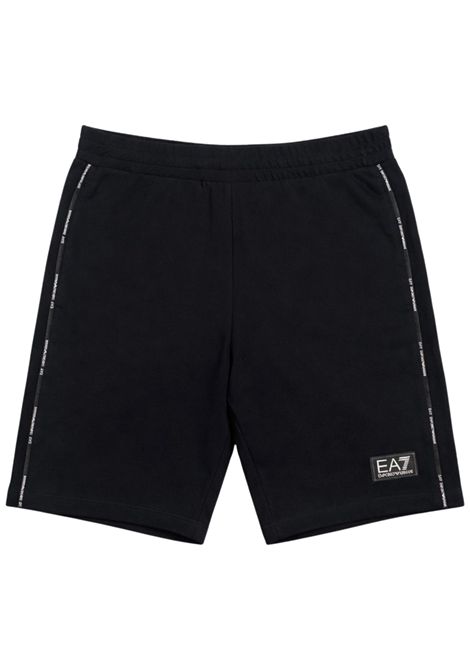 Bermuda bambino nero in cotone<BR/>