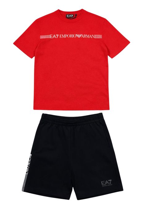 Completo bambino rosso/nero in cotone EMPORIO ARMANI | 7B000267ROSSO/NERO