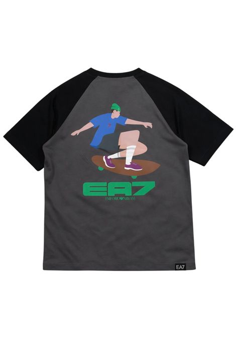 T-shirt bambino grigia in cotone EMPORIO ARMANI | 7B000287GRIGIO