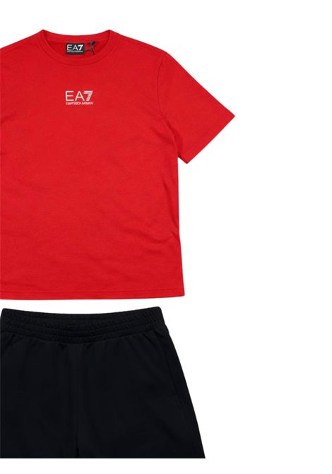 Completo bambino rosso/nero in cotone EMPORIO ARMANI | 7B000294ROSSO/NERO