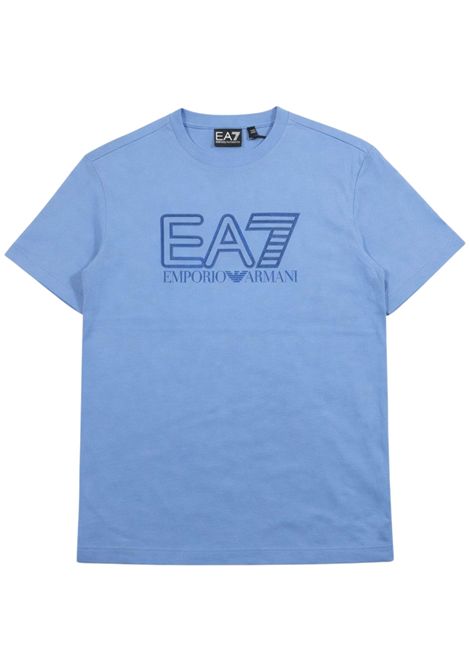 T-shirt bambino azzurra in cotone EMPORIO ARMANI | 7B000295AZZURRO