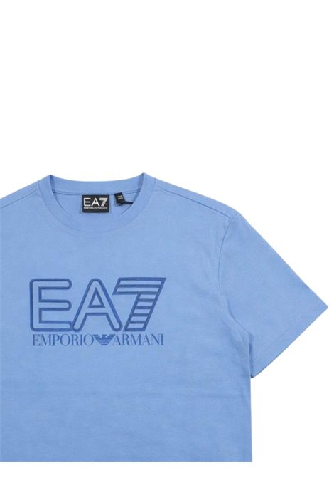 T-shirt bambino azzurra in cotone EMPORIO ARMANI | 7B000295AZZURRO
