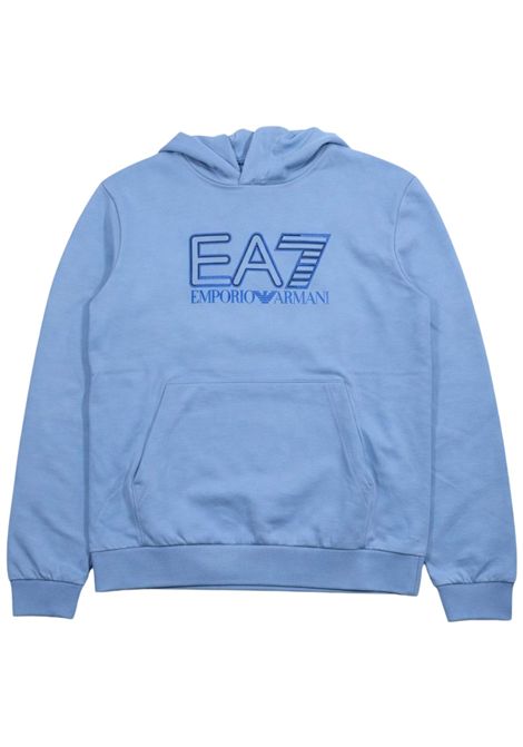 Felpa bambino azzurra in cotone EMPORIO ARMANI | 7B000297AZZURRO