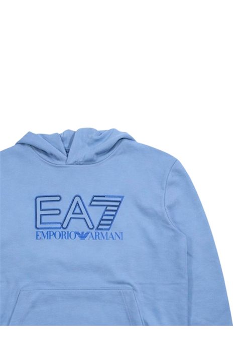Felpa bambino azzurra in cotone EMPORIO ARMANI | 7B000297AZZURRO