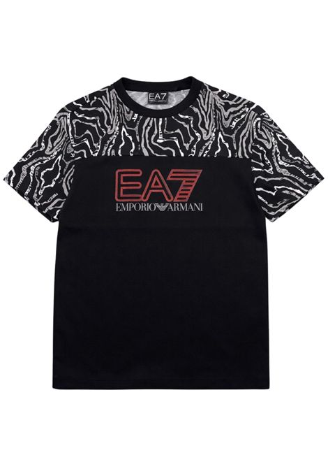 T-shirt bambino nera in cotone EMPORIO ARMANI | 7B000303NERO