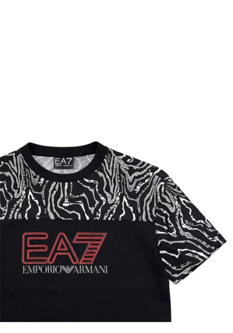 T-shirt bambino nera in cotone EMPORIO ARMANI | 7B000303NERO