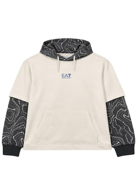 Felpa bambino panna in cotone EMPORIO ARMANI | 7B000304PANNA