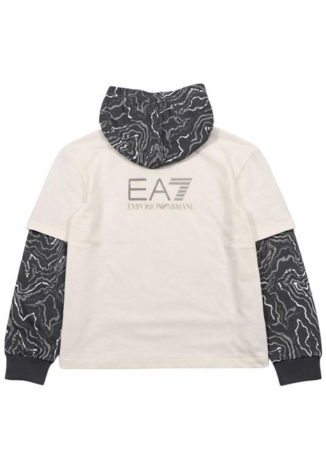 Felpa bambino panna in cotone EMPORIO ARMANI | 7B000304PANNA