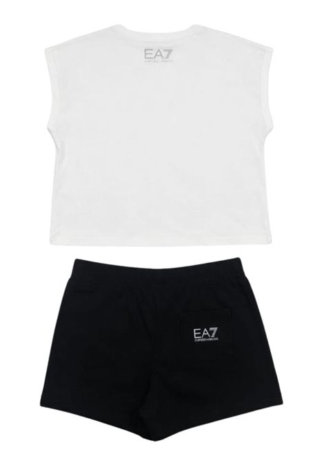 Completo bambina bianco/nero in cotone EMPORIO ARMANI | 7G000070BIANCO/NERO