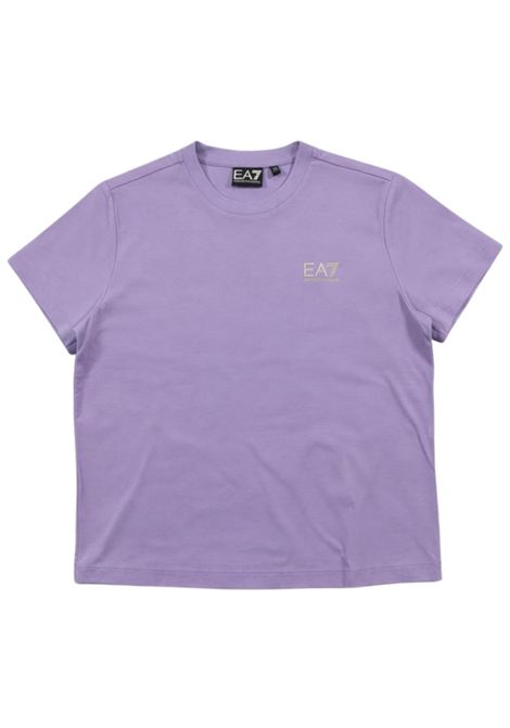 T-shirt bambina lilla in cotone EMPORIO ARMANI | 7G000137LILLA