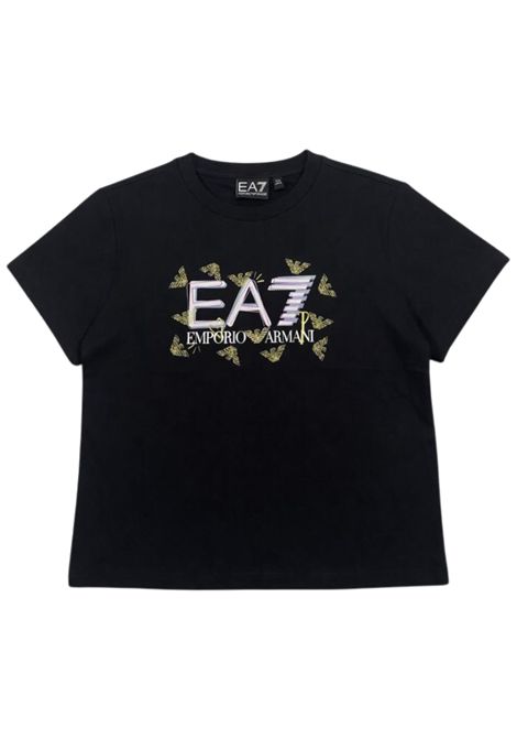 T-shirt bambina nera in cotone EMPORIO ARMANI | 7G000151NERO