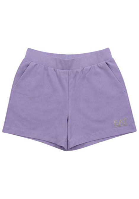 Shorts bambina lilla in cotone EMPORIO ARMANI | 7G000173LILLA