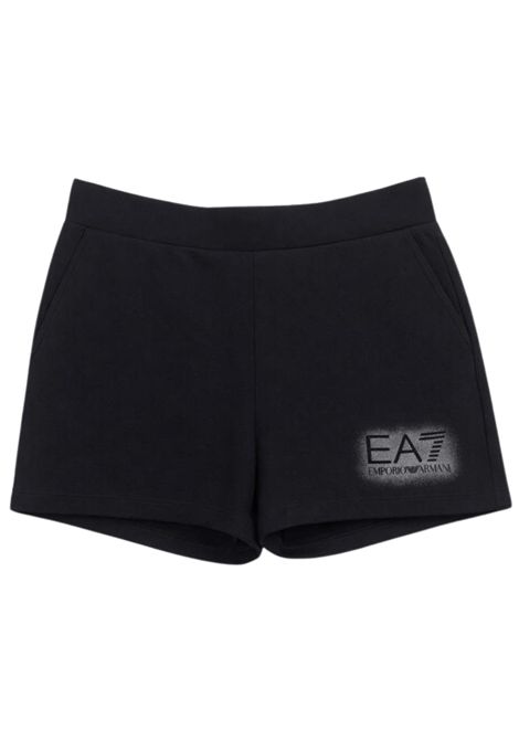 Shorts bambina nero in cotone EMPORIO ARMANI | 7G000183NERO
