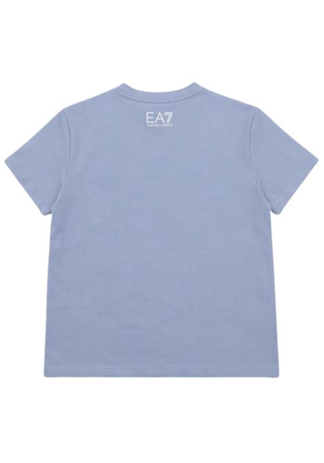 T-shirt bambina azzurra in cotone EMPORIO ARMANI | 7G000214AZZURRO