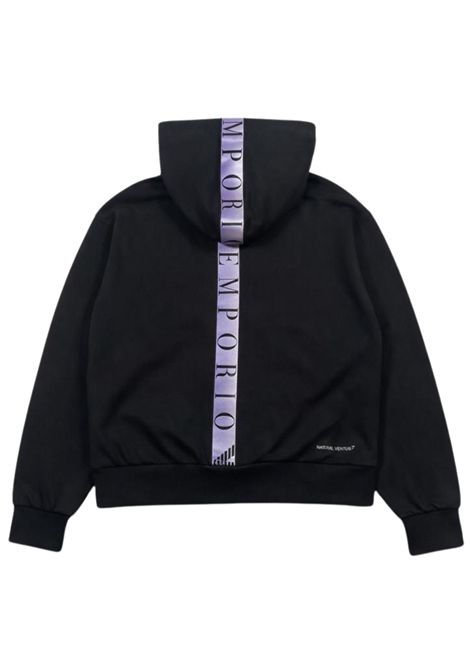 Felpa bambina in misto cotone EMPORIO ARMANI | 7G000220NERO