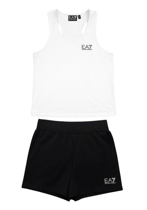 Completo bambina bianco/nero in viscosa EMPORIO ARMANI | 7G000222BIANCO/NERO