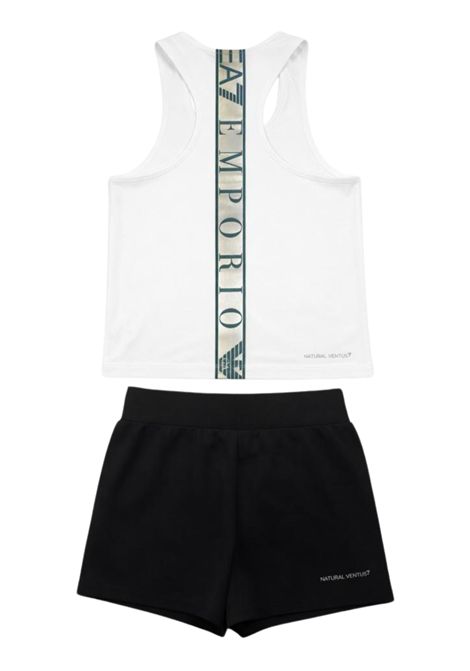Completo bambina bianco/nero in viscosa EMPORIO ARMANI | 7G000222BIANCO/NERO