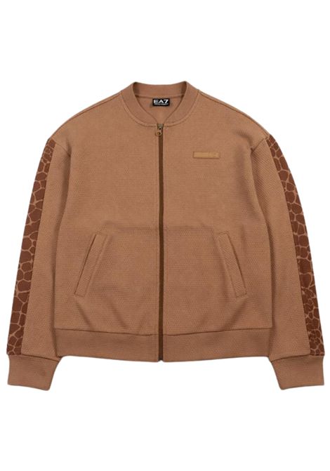 Felpa bambina beige in cotone EMPORIO ARMANI | 7G000229BEIGE